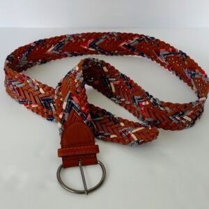 Women's weaved brown belt size 18